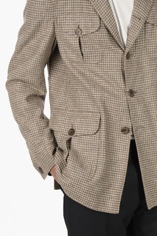 Unlined Houndstooth Saharan Blazer