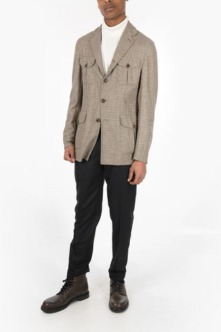 Unlined Houndstooth Saharan Blazer