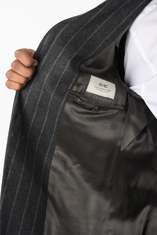 CC COLLECTION Pinstriped RIGHT Suit with Flap Pocket