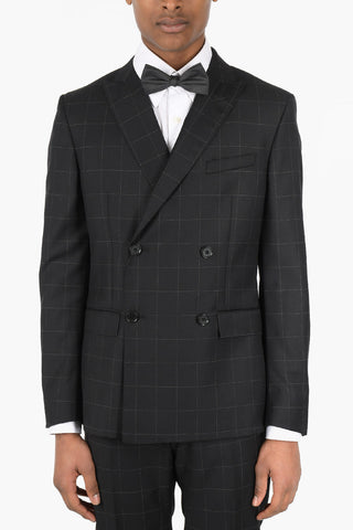 CC COLLECTION Windowpane Check RESET Double Breasted Suit
