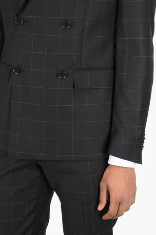 CC COLLECTION Windowpane Check RESET Double Breasted Suit