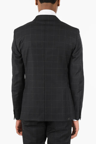 CC COLLECTION Windowpane Check RESET Double Breasted Suit