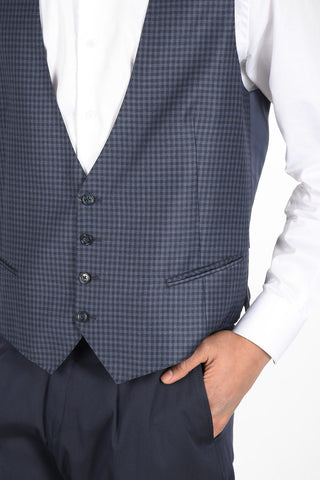 Gilet Gingham ACADEMY in Lana Vergine
