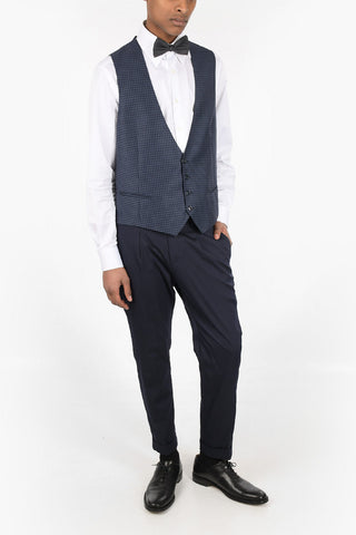 Gilet Gingham ACADEMY in Lana Vergine