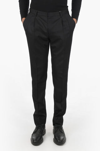 CC COLLECTION Double-pleated Virgin Wool Pants