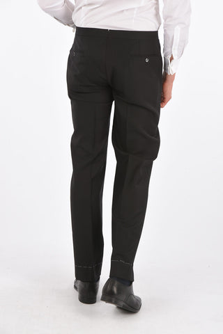 SMOKING LEADER Virgin Wool Suit with Flush Pockets