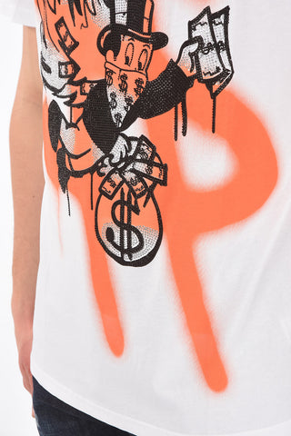 HOMME rhinestone embellished SS MONOPOLI MONEY crew-neck t-shirt