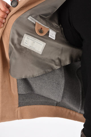 Wool and Cashmere Peacoat with Flap Pocket