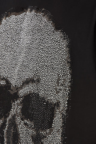 rhinestone embellished skull crew-neck t-shirt