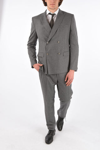 CC COLLECTION Double Breasted RESET Suit with Peak Lapel