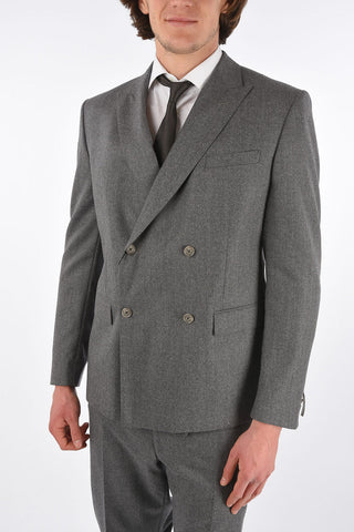 CC COLLECTION Double Breasted RESET Suit with Peak Lapel