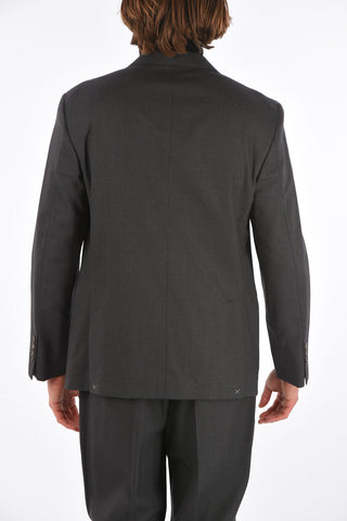 Half Lined 3 Button Suit with Flap Pocket