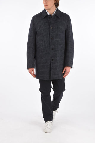 CC COLLECTION District Check Coat with Zip and Button Fastening