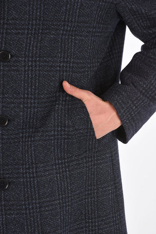 CC COLLECTION District Check Coat with Zip and Button Fastening