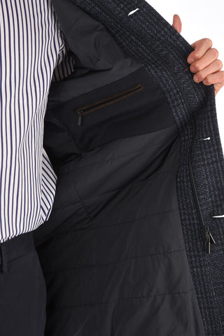 CC COLLECTION District Check Coat with Zip and Button Fastening
