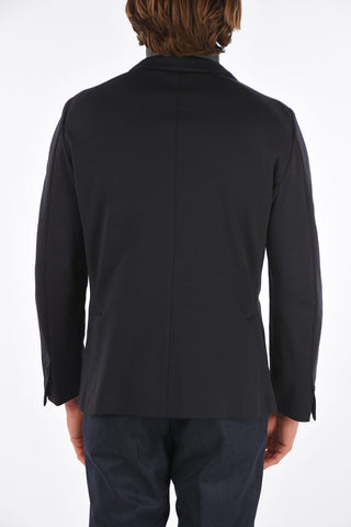 2 Buttons Wool Blend Blazer with Patch Pockets