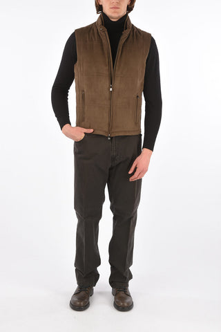 ID Faux Suede Padded Vest