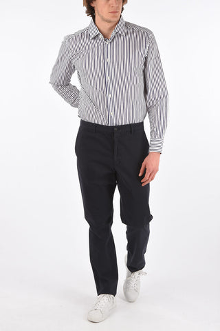ZZEGNA stretch cotton belt loops trousers
