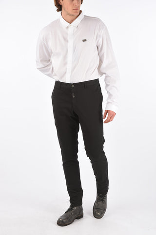 HOMME stretch cotton NOT AFRAID belt loops trousers