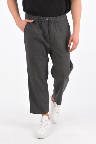 Wool Pants with Waist Drawstring