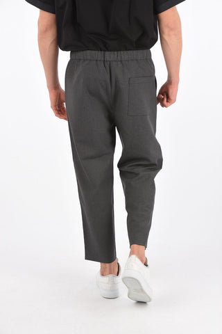 Wool Pants with Waist Drawstring