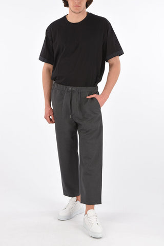 Wool Pants with Waist Drawstring