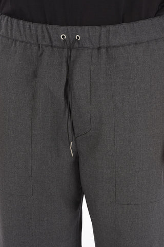 Wool Pants with Waist Drawstring