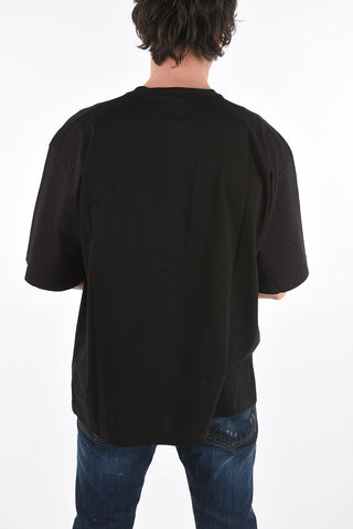 Crew Neck Cotton T-Shirt with Flush Breast-pocket