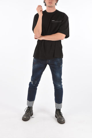 Crew Neck Cotton T-Shirt with Flush Breast-pocket