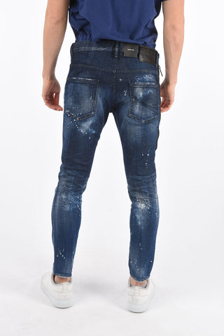 Distressed SKATER FIT Denims with Side Zip