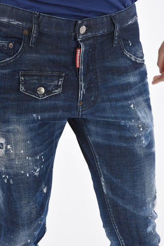Distressed SKATER FIT Denims with Side Zip