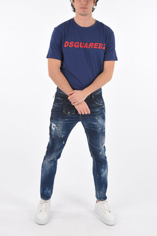 Distressed SKATER FIT Denims with Side Zip