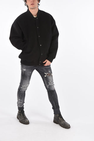 Snap Button Wool Bomber