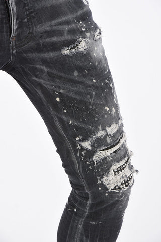 Distressed SUPER TWINKY FIT Denims with Strass