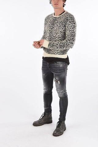 Maglia Girocollo con Fantasia Animalier