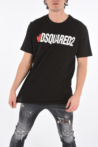T-Shirt Girocollo in Cotone con Stampa