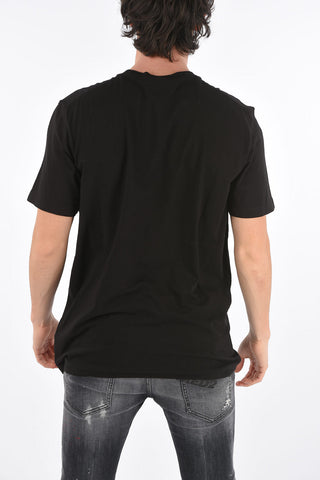 T-Shirt Girocollo in Cotone con Stampa