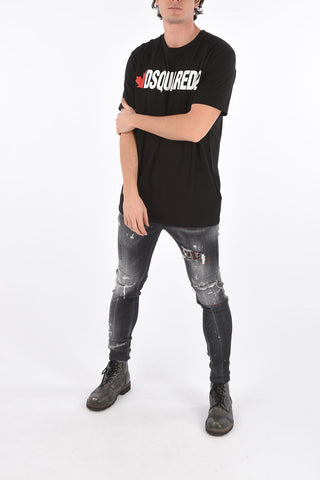 T-Shirt Girocollo in Cotone con Stampa