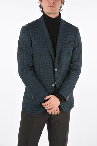 SARTORIA Half-lined Gingham Virgin Wool and Silk Blazer