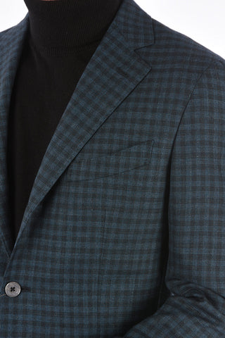 SARTORIA Half-lined Gingham Virgin Wool and Silk Blazer