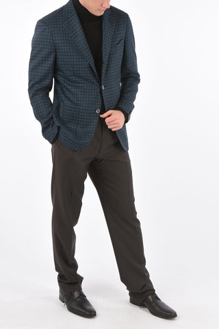 SARTORIA Half-lined Gingham Virgin Wool and Silk Blazer