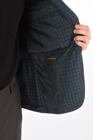 SARTORIA Half-lined Gingham Virgin Wool and Silk Blazer