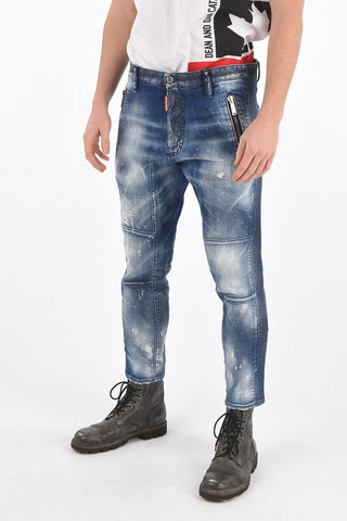 Zipped Pockets and Bottom BIKER FIT Denims
