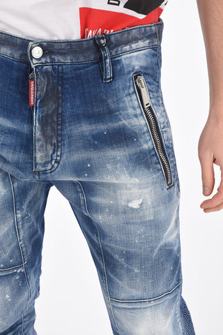 Zipped Pockets and Bottom BIKER FIT Denims