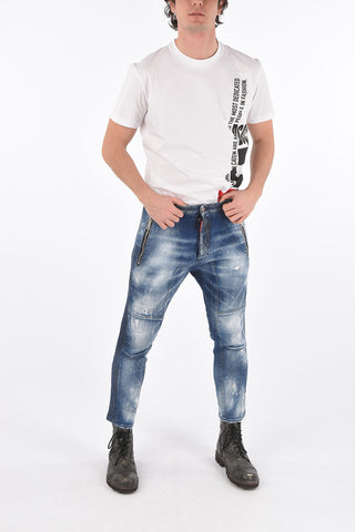 Zipped Pockets and Bottom BIKER FIT Denims