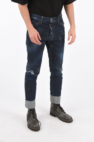 Dark Wash COOL GUY CROPPED Denims with Cuffs