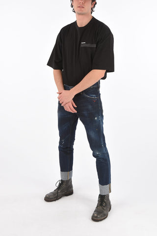 Dark Wash COOL GUY CROPPED Denims with Cuffs