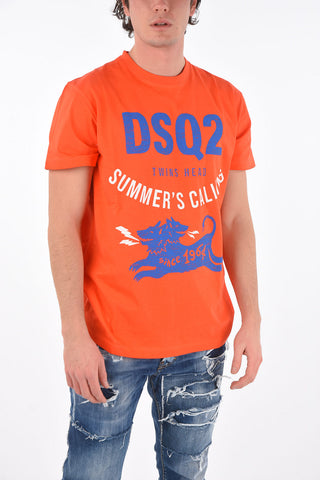 Crew Neck SUMMER'S CALLING Printed T-Shirt