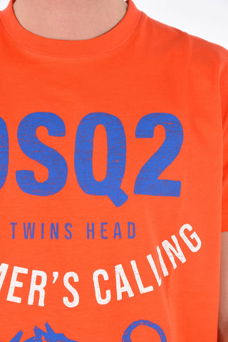 Crew Neck SUMMER'S CALLING Printed T-Shirt