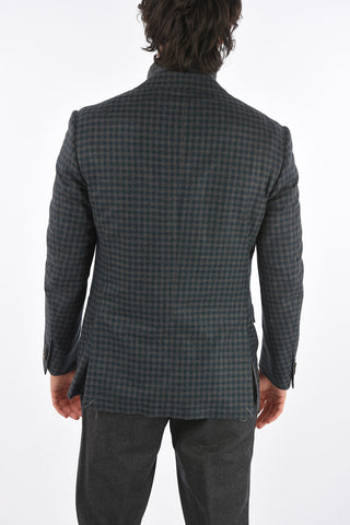 Gingham LEADER SOFT Blazer with Flap Pockets
